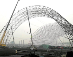 煤棚网架临时支点怎么安装